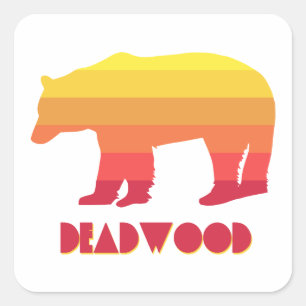 Deadwood South Dakota Rainbow Bear Square Sticker