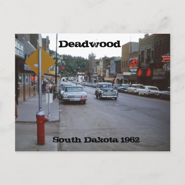 Deadwood South Dakota Retro 1962 Postcard (Front)