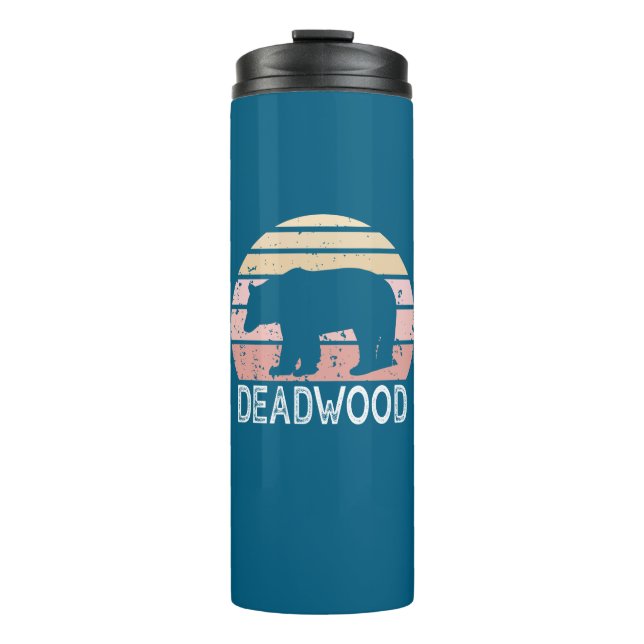 Deadwood South Dakota Retro Bear Thermal Tumbler (Front)