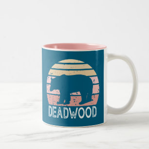 Deadwood South Dakota Retro Bear Two-Tone Coffee Mug
