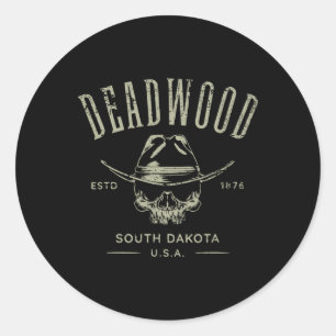 Deadwood South Dakota Usa Distressed Design Souven Classic Round Sticker