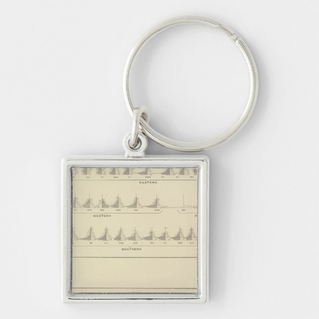 Deaf and Mutism, Statistical US Lithograph Key Ring (Front)