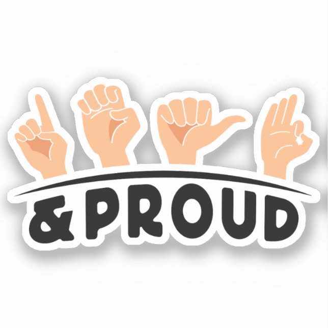 Deaf And Proud Deaf People Fingerspelling Sign Art (Front)