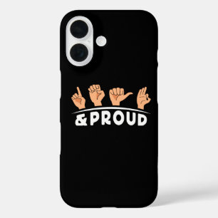 Deaf And Proud Deaf People Fingerspelling Sign Art iPhone 16 Case