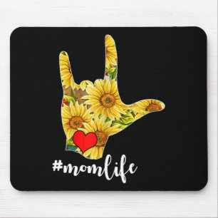 Deaf Awareness ASL Sign Language Sunflower I Love  Mouse Mat