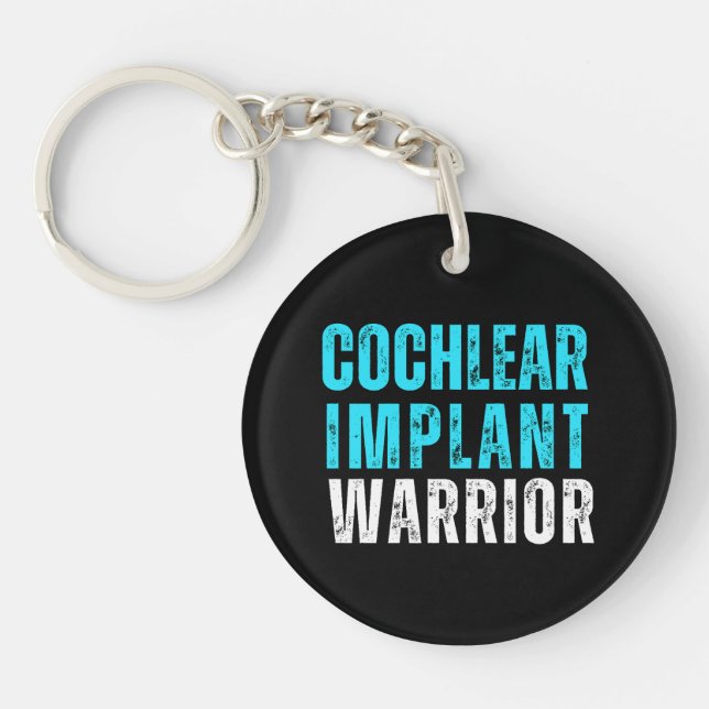 Deaf Awareness - Cochlear Implant Warrior  Key Ring (Front)