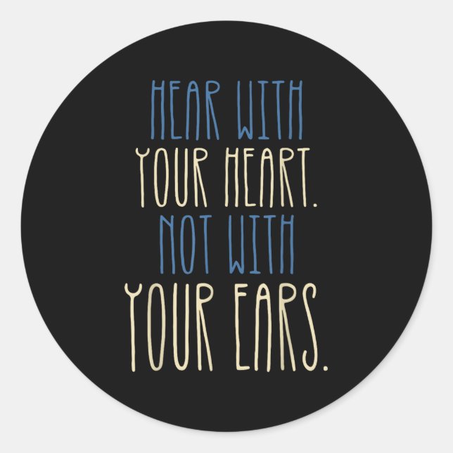 Deaf Awareness Language Deafness Disability Deaf P Classic Round Sticker (Front)