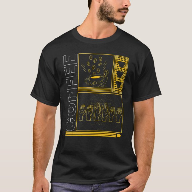 Deaf Awareness Month Coffee Asl  Trendy Tee Love D (Front)