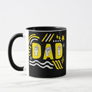 Deaf Awareness Month Dad ASL Father's Day Gift Mug