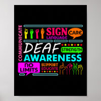 Deaf Awareness Sign Deafness Hearing Loss Warrior 