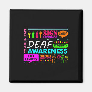 Deaf Awareness Sign Deafness Hearing Loss Warrior Magnet