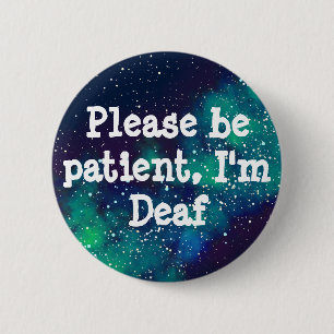 Deaf Customisable Galaxy Identity 6 Cm Round Badge