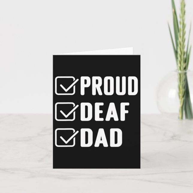 Deaf Dad Asl Hand Gesture Deaf Awareness  Card (Front)