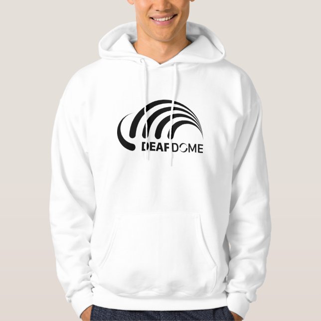 Deaf Dome sweatshirt with hood and black logo (Front)