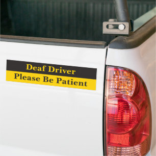 Deaf Driver Warning Bumper Sticker