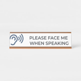 Deaf Hard of Hearing Disability Awareness Acrylic Desk Name Plate