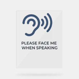 Deaf Hard of Hearing Disability Awareness Acrylic Sign