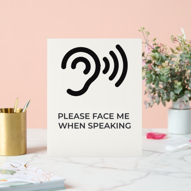 Deaf Hard of Hearing Disability Awareness Acrylic  Sign (Wedding)