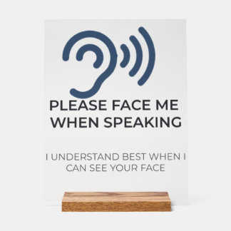 Deaf Hard of Hearing Disability Awareness Acrylic Sign
