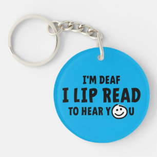 Deaf, hearing impaired, deafness, gestures of lang key ring