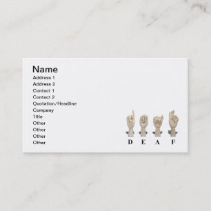 Deaf in Ameslan Business Card