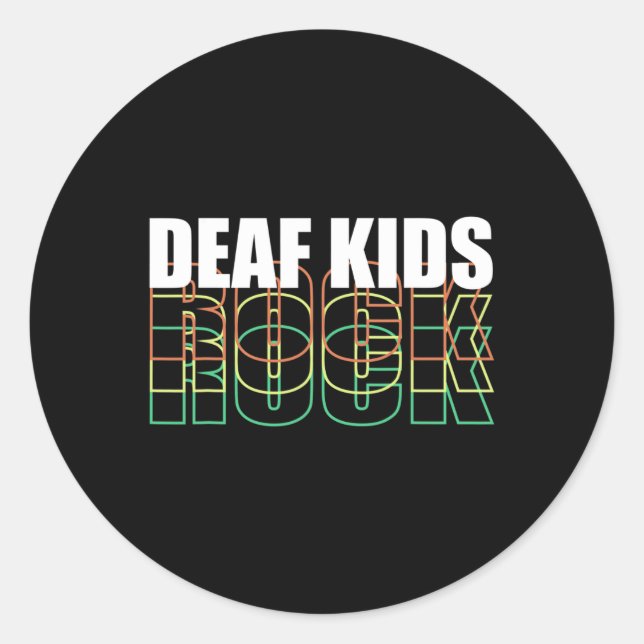 Deaf Kid Sign Language  Classic Round Sticker (Front)