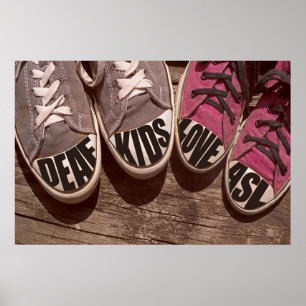 Deaf Kids Love ASL   36" x 24" Poster