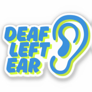 deaf left ear white background