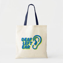 deaf left ear white background