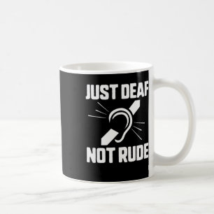 Deaf Not Rude Deaf Awareness Yellow Ribbon Asl Lan Coffee Mug