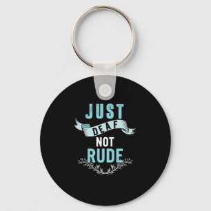Deaf Not Rude Deaf Awareness Yellow Ribbon Asl Lan Key Ring
