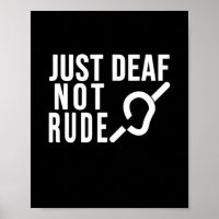 Deaf Not Rude Deaf Awareness Yellow Ribbon Asl Lan