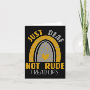 Deaf Not Rude Rainbow Deaf Awareness Asl Sign Lang Card