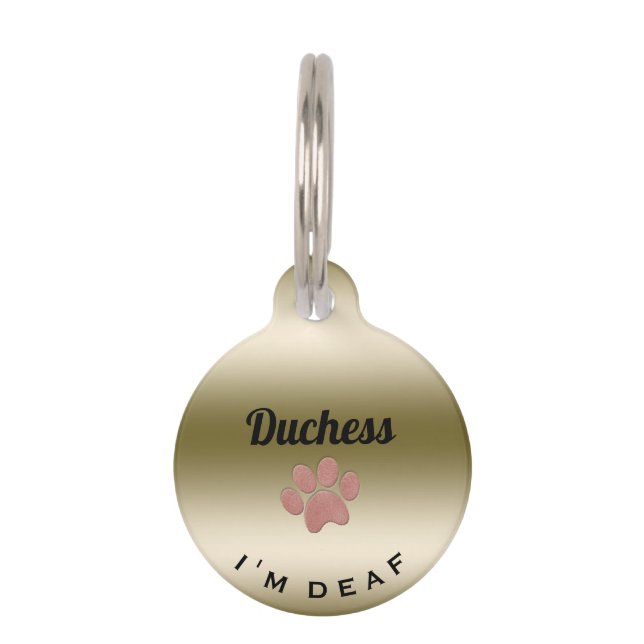 Deaf Pet Alert ID Pet Tag (Front)