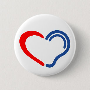 Deaf. Poor hearing, deafness, Limited hearing. 6 Cm Round Badge