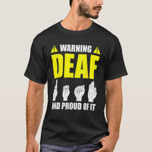 Deaf Pride ASL Hand Gesture Hearing Aid Hand Sign T-Shirt