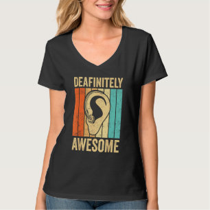 Deaf Pride Awareness ASL Sign Language Deafinitely T-Shirt