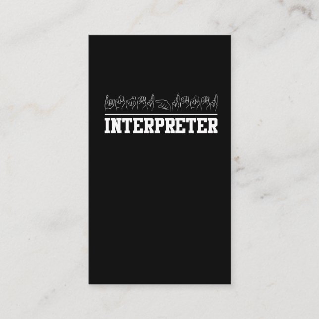 Deaf Pride Interpreter ASL Sign Language Business Card (Front)