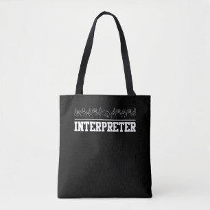 Deaf Pride Interpreter ASL Sign Language Tote Bag