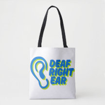 deaf right ear white background
