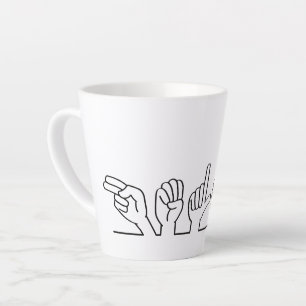 Deaf, sign-language hello. Budget or greeting Latte Mug