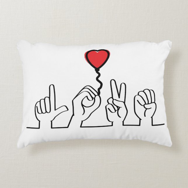Deaf, sign-language love — love. I love you. Decorative Cushion (Front)