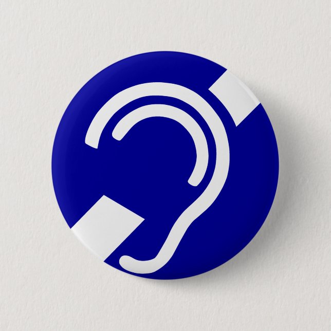 Deaf Symbol 6 Cm Round Badge (Front)
