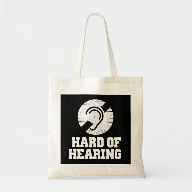 Deafness and hard of hearing symbol tote bag (Front)