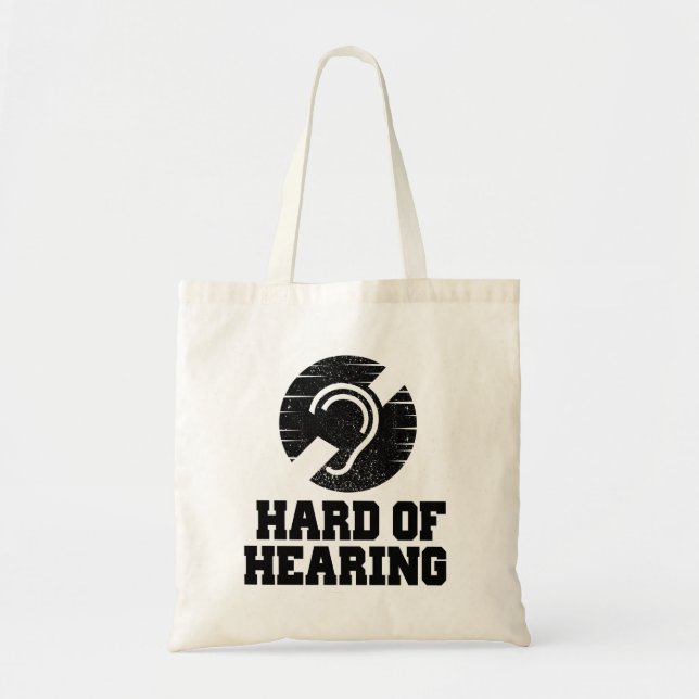 Deafness and hard of hearing symbol tote bag (Front)