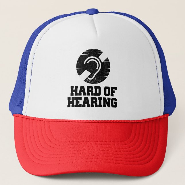 Deafness and hard of hearing symbol trucker hat (Front)