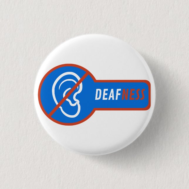deafness unique design 3 cm round badge (Front)