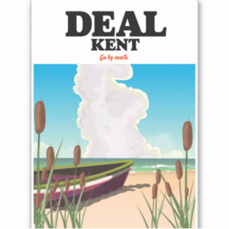 Deal Kent seaside travel poster