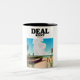 Deal Kent seaside travel poster Two-Tone Coffee Mug