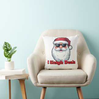 Deal Slaying Santa Claus Funny Holiday Shopping  Cushion